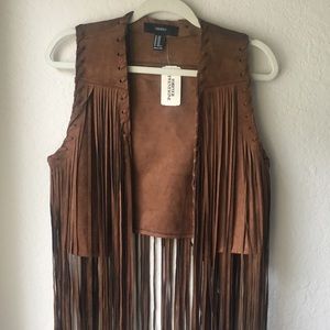 Tan Fringe Forever 21 Vest